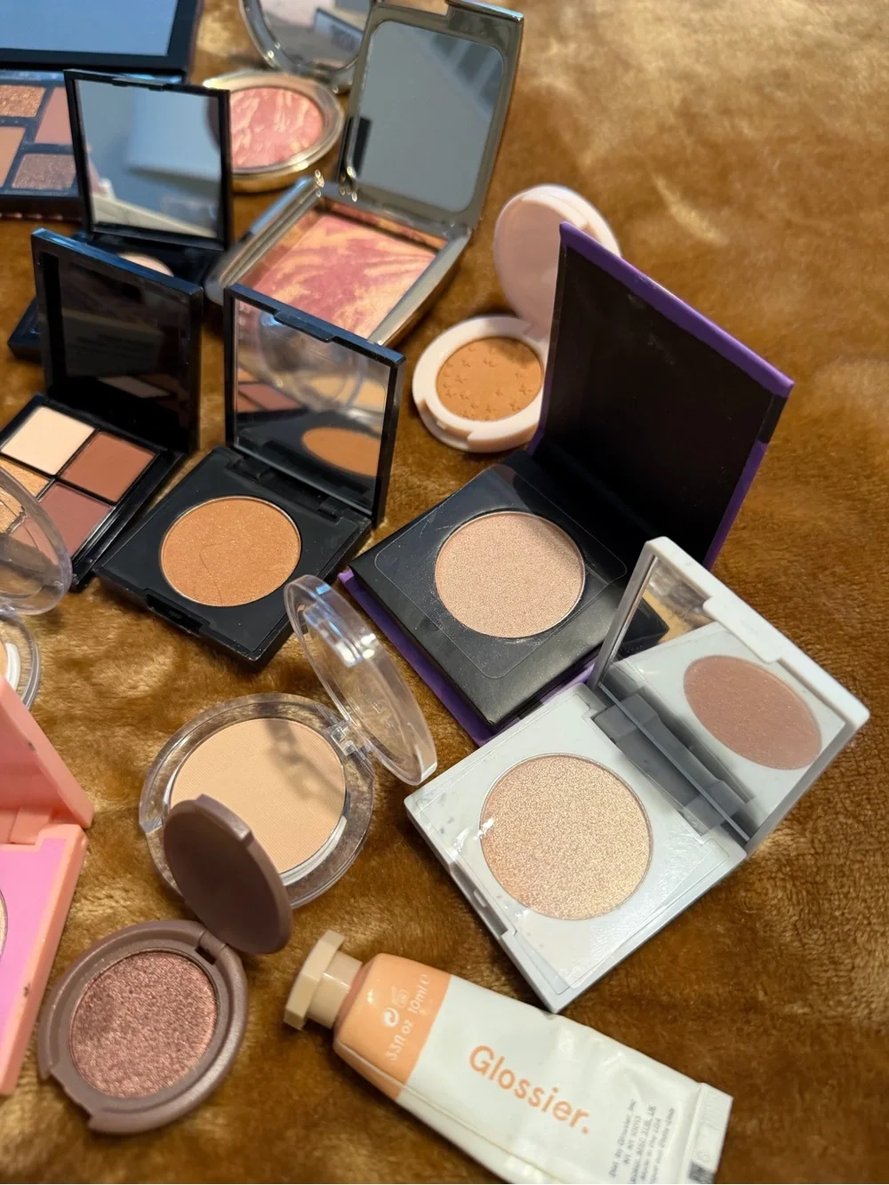 Assorted Neutral & Rosy Eyeshadows/highlighter/Blushes - Mixed Brands
